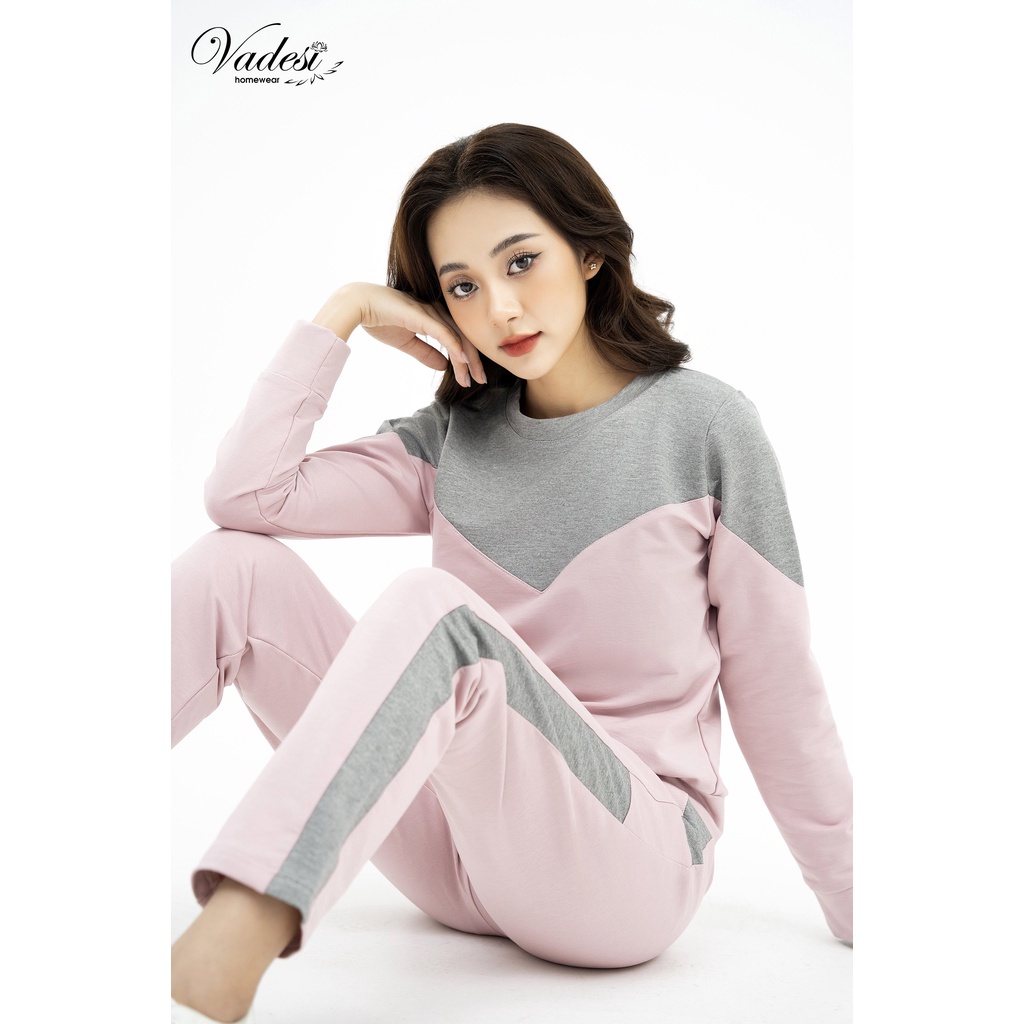 Đồ Bộ Thu Đông Nữ VADESI Chất Nỉ Cotton Set Dáng Thể Thao Cao Cấp Phối Sang Trọng Trẻ Trung Năng Động