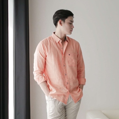Sơ mi nam tay dài Linen mỏng nhẹ thoáng mát rộng rãi, classic