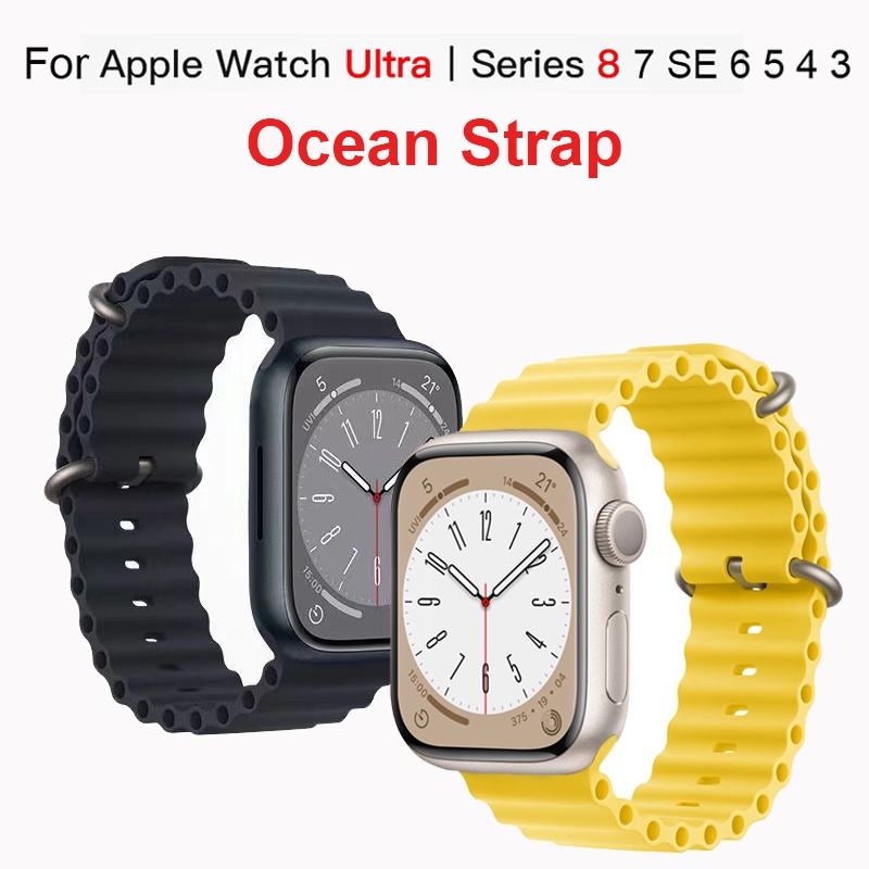 Dây Đeo Đồng Hồ Bằng silicone 49mm 44mm 40mm 45mm 41mm 42mm 38mm Iwatch series i-Watch 8 7 6 5 4 3 2 1 se