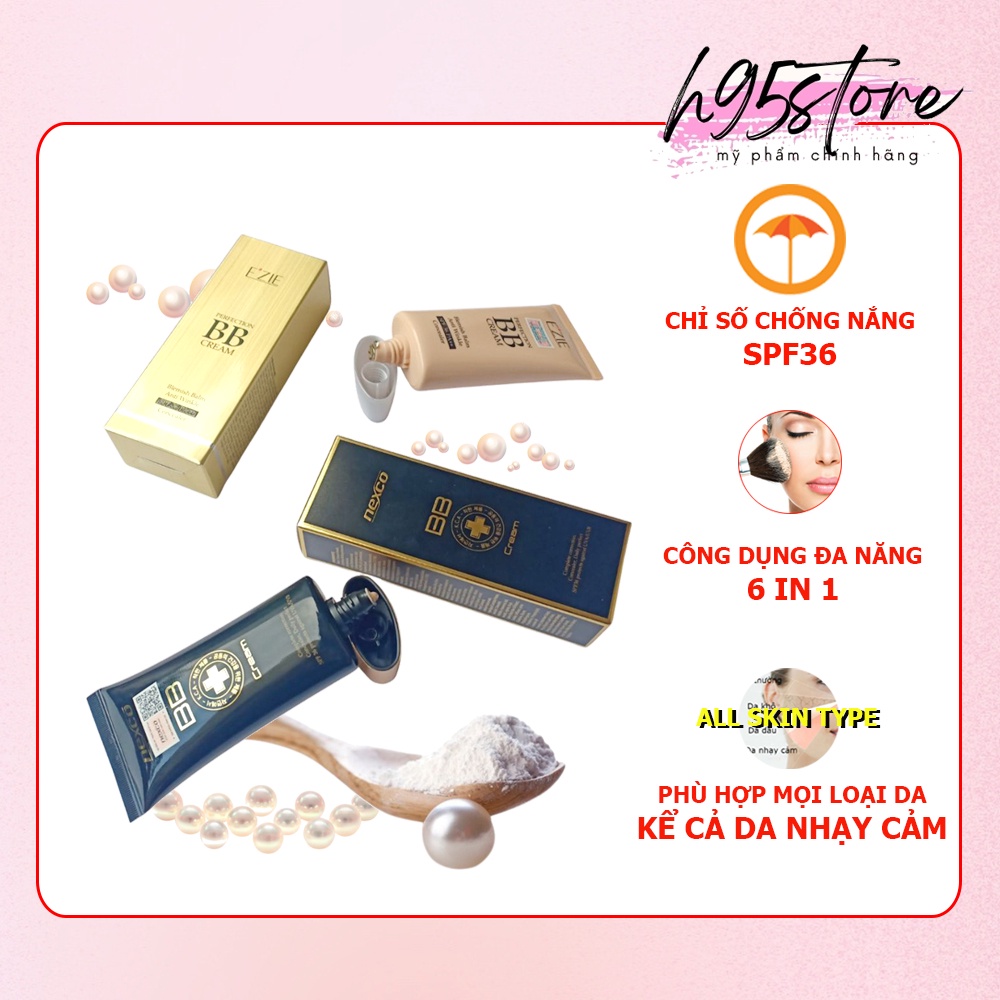 Kem nền che khuyết điểm BB cream chống nắng kiềm dầu dành cho da khô da dầu da dầu mụn EZIE NEXCO Hàn Quốc