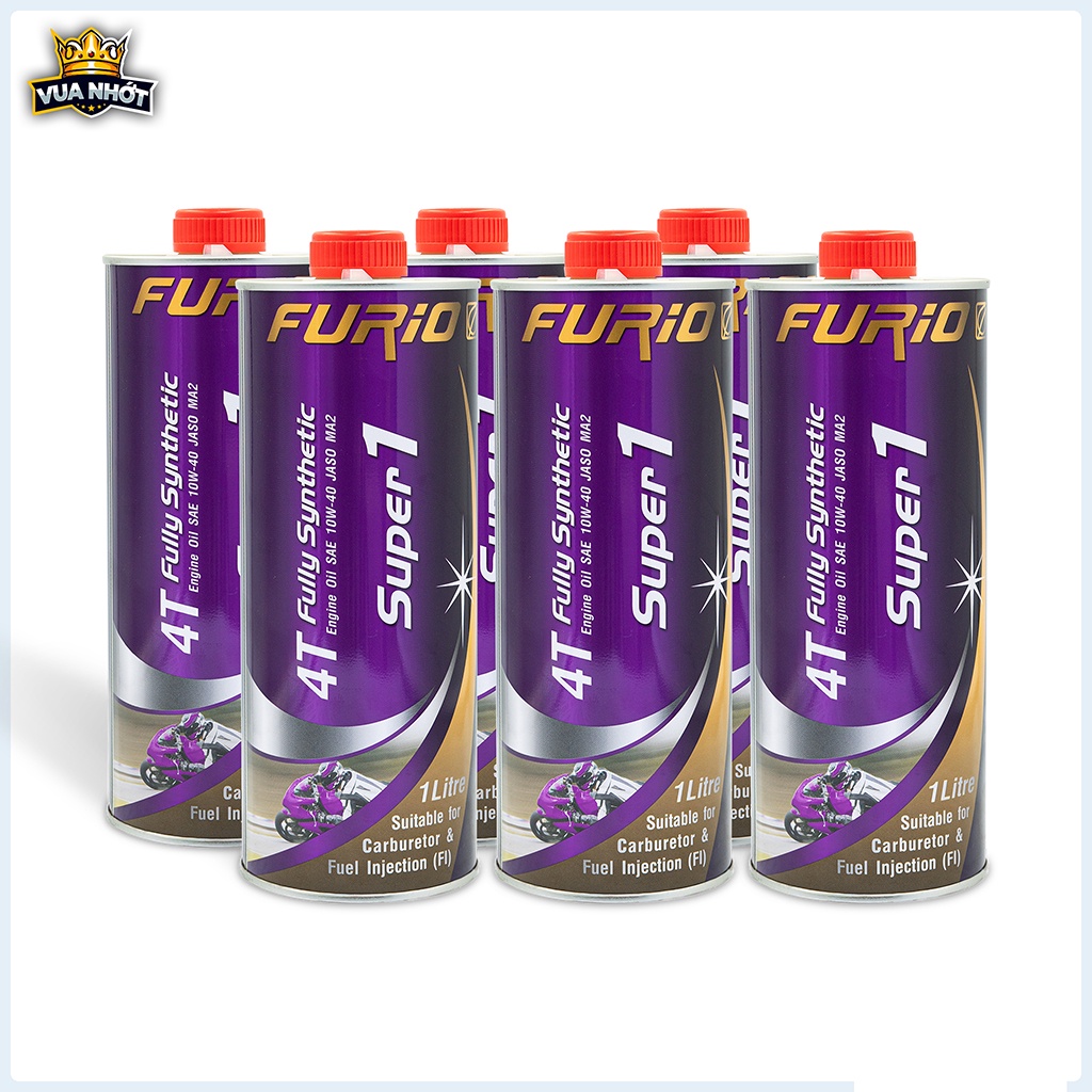 Thùng 6 lon nhớt xe máy Tổng Hợp Toàn Phần 100% BCP Thái Lan 10W40 SN MA2 - lon 1L