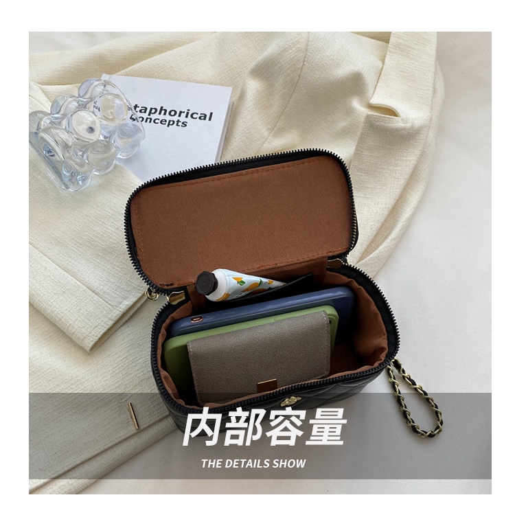 Túi Đeo Chéo Mini Thêu Họa Tiết Kim Cương Phối Dây Đeo Sợi Xích Thời Trang Sang Trọng Cho