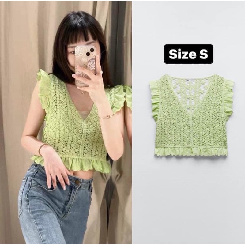 Áo len móc Zara auth new full tag size S. 2712/366 S min. Form chuẩn