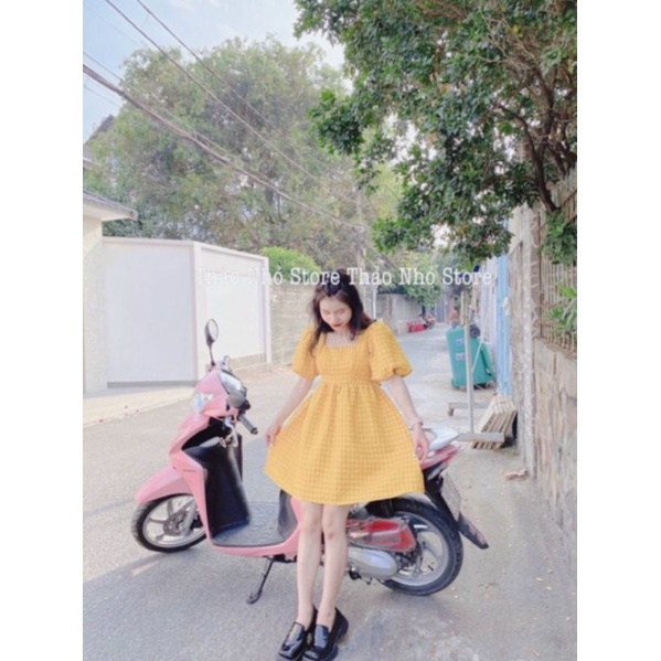 [HOT] ĐẦM CHÍCH EO TAY PHỒNG XINH 2 MÀU TRẮNG VÀ NUDE XQ44210