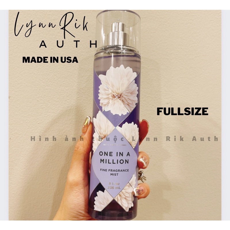 Auth _ Full Size ONE IN A MILLION XỊT THƠM BODY MIST & BODY CREAM DƯỠNG THỂ BATH & BODY WORKS USA