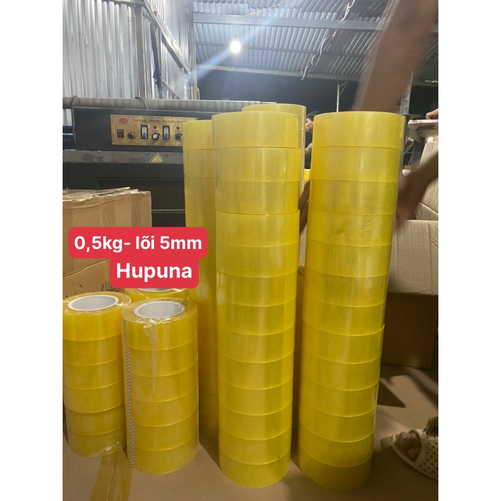 Cuộn Băng Keo 0.5kg Siêu Dai, Siêu Dính, Lõi Mỏng, Băng Dính Đóng Hàng 3 Màu Giá Rẻ.