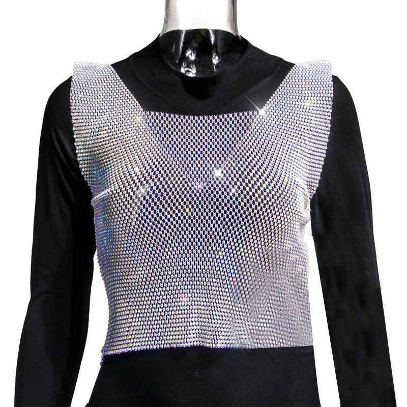 Brroa Phụ Kiện Dây Đeo Cơ Thể Dạng Chuỗi Lưới Rỗng Đính Đá Trang Sức Cho Bikini Dự Tiệc