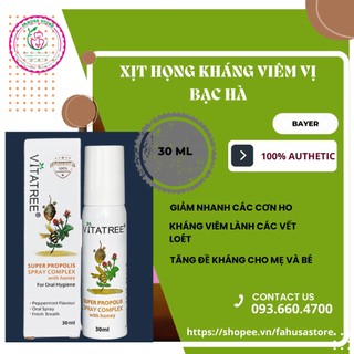 [SALES SỐC] XỊT KHÁNG KHUẨN GIẢM ĐAU HỌNG KEO ONG VITATREE 25ML DATE 2025