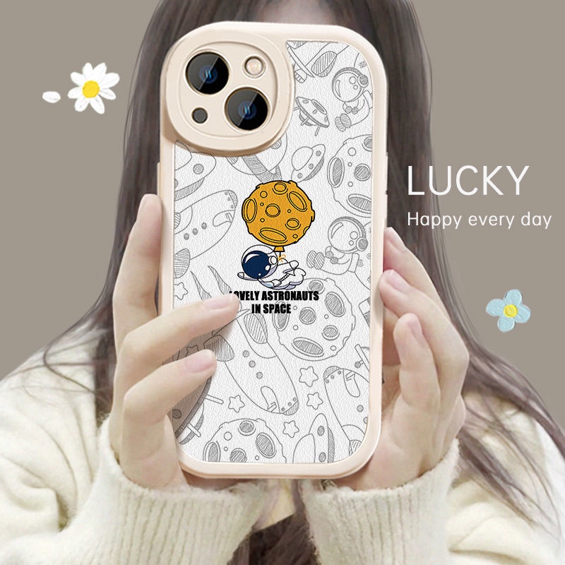 Vỏ silicon hoạt hình thời trang phi hành gia cho iPhone 12 13Pro 11Promax 14Plus 7 8Plus 7G 6plus 6s Xs XR XsMax 14Pro 12 / 13mini