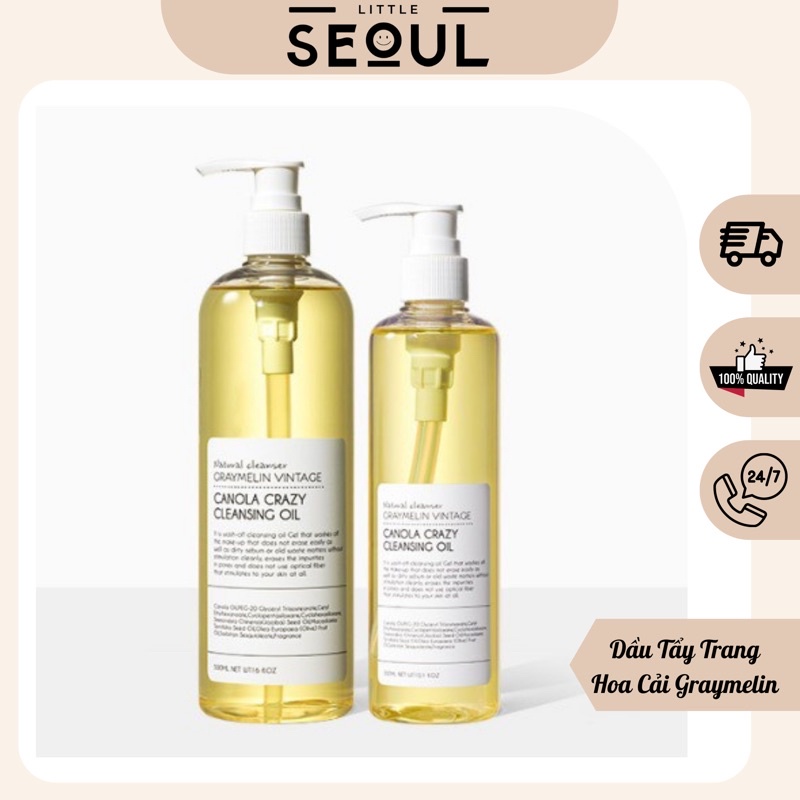 Dầu Tẩy Trang Hoa Cải Graymelin Vintage - Canola Crazy Cleansing Oil 500ml