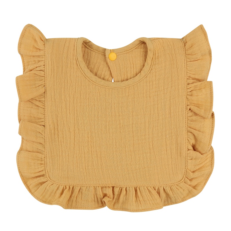 Yếm Ăn Cotton In Hoa Có Túi Thời Trang Cho Bé