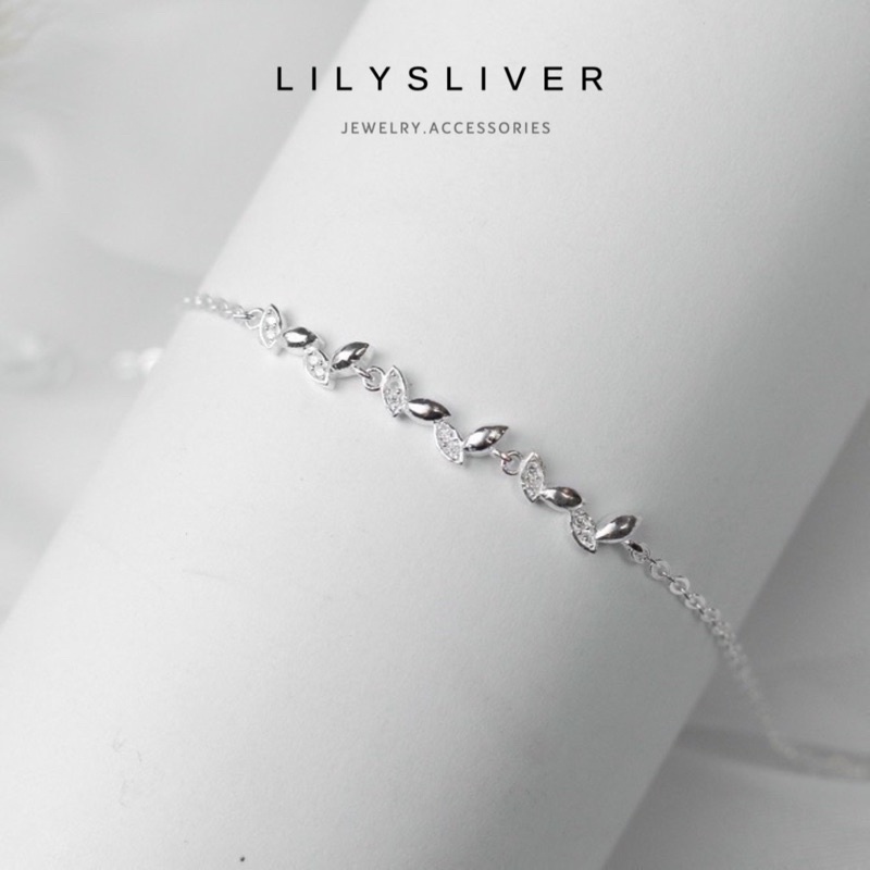 Lắc tay / Vòng tay bạc lá mềm chất liệu bạc ta - Lily
