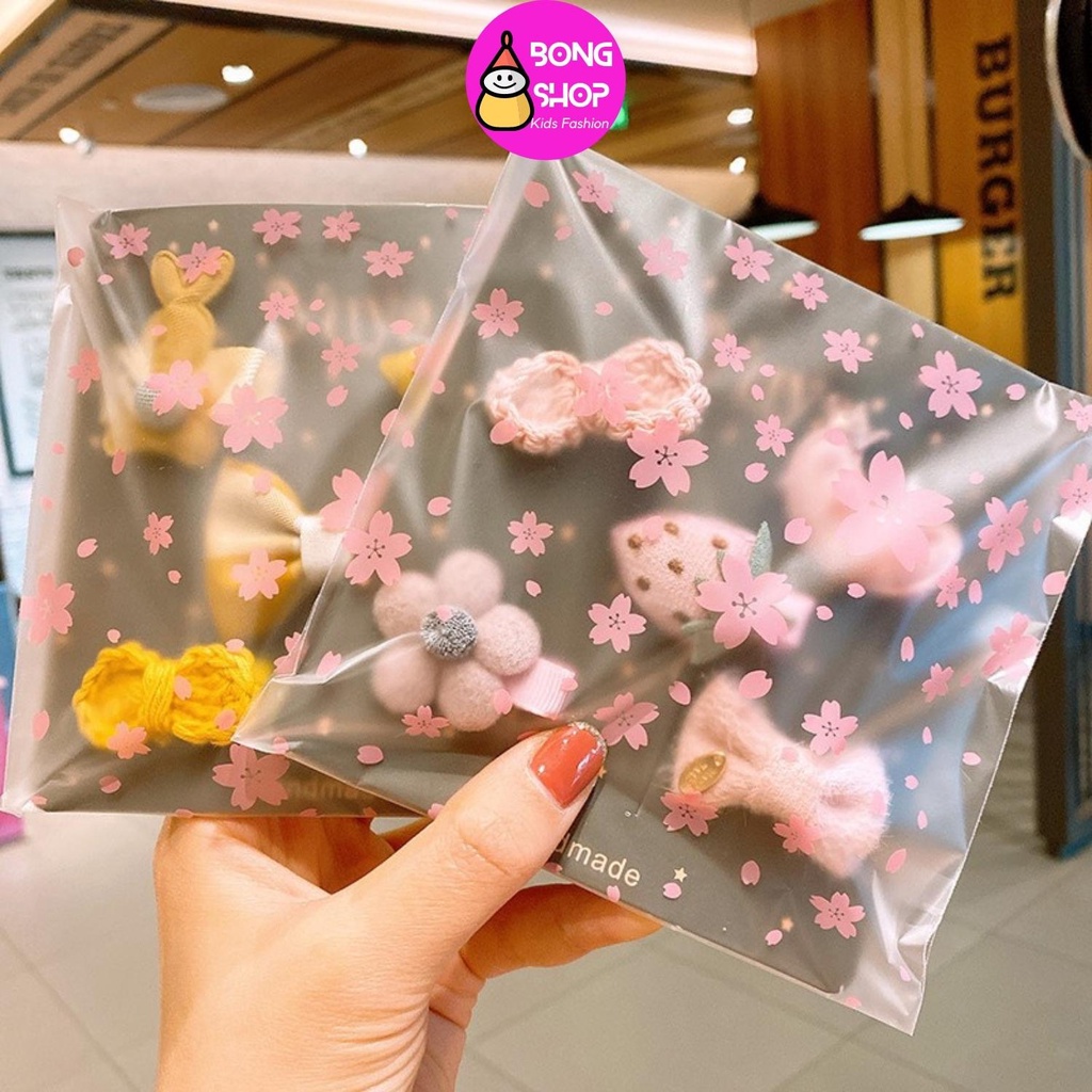 Set 5 kẹp tóc Hàn Quốc kiểu công chúa cho bé Gái