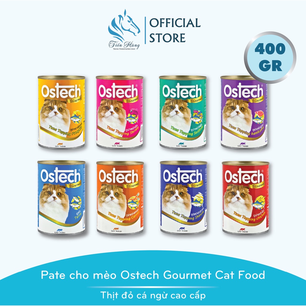 Pate cho mèo Ostech Gourmet Cat Food, Lon 400g