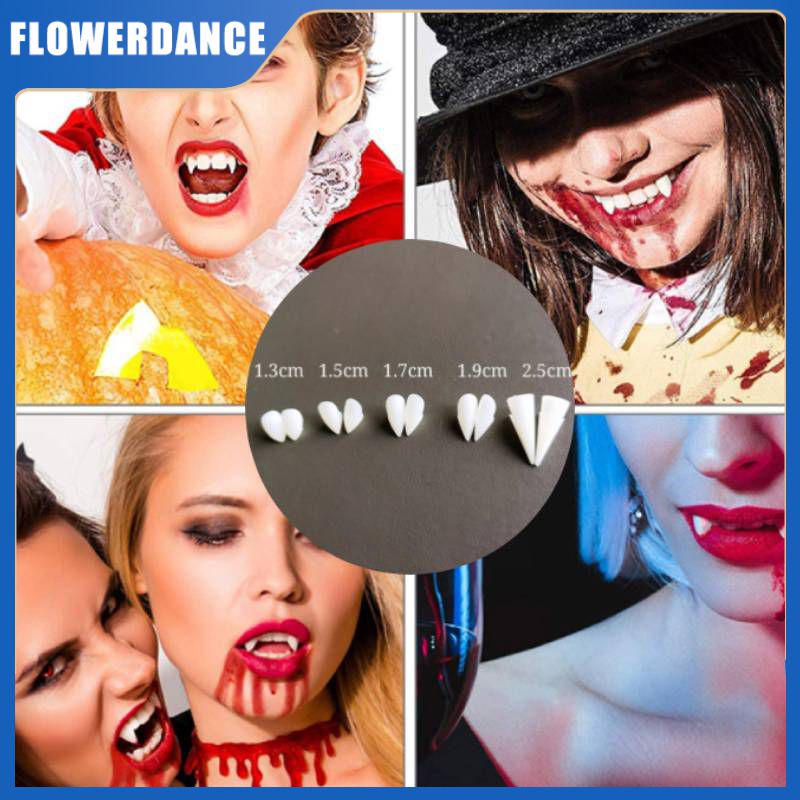 1 Đôi Ma Cà Rồng Người Sói Răng Nanh Giả Răng Giả Răng Trang Phục Hóa Trang Halloween Đạo Cụ Dự Tiệc Cosplay Đạo Cụ Giả Răng Chắc Chắn keo Dán Flowerdance