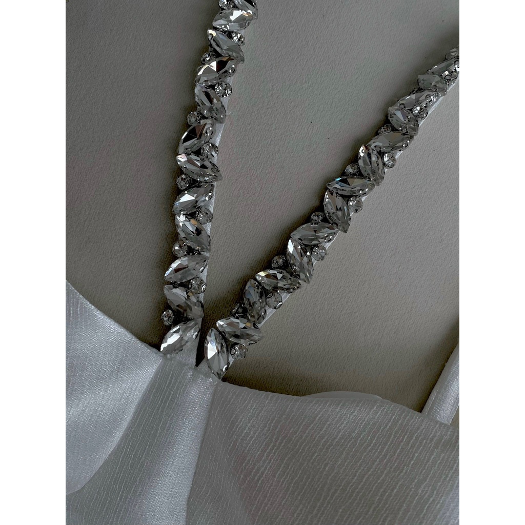 Váy  Ngắn 2 Dây Đính Đá Dự Tiệc Sang Trọng Đầm Thiết Kê Cao Cấp MIRA Fashion