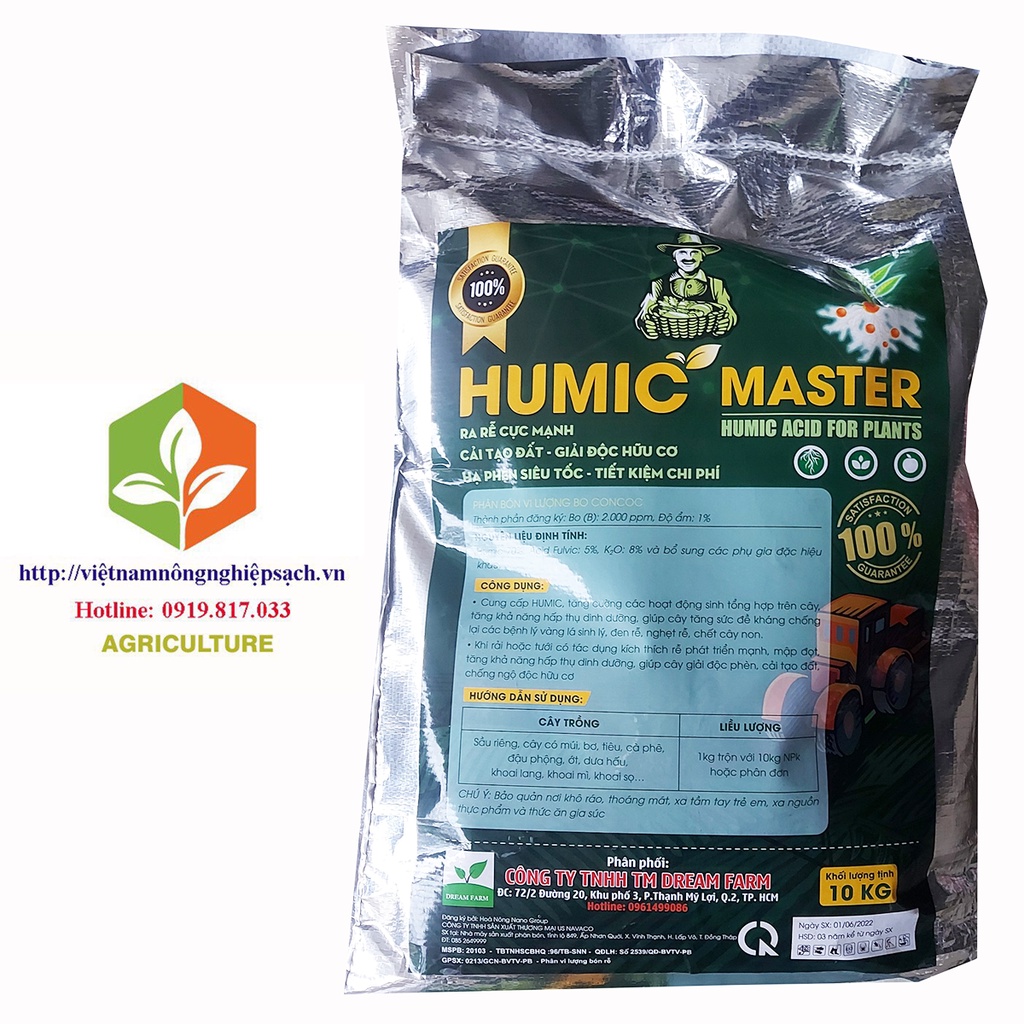 HUMIC MASTER 10KG – RA RỄ CỰC MẠNH, CẢI TẠO ĐẤT, GIẢI ĐỘC HỮU CƠ, HẠ PHÈN SIÊU TỐC, TIẾT KIỆM CHI PHÍ