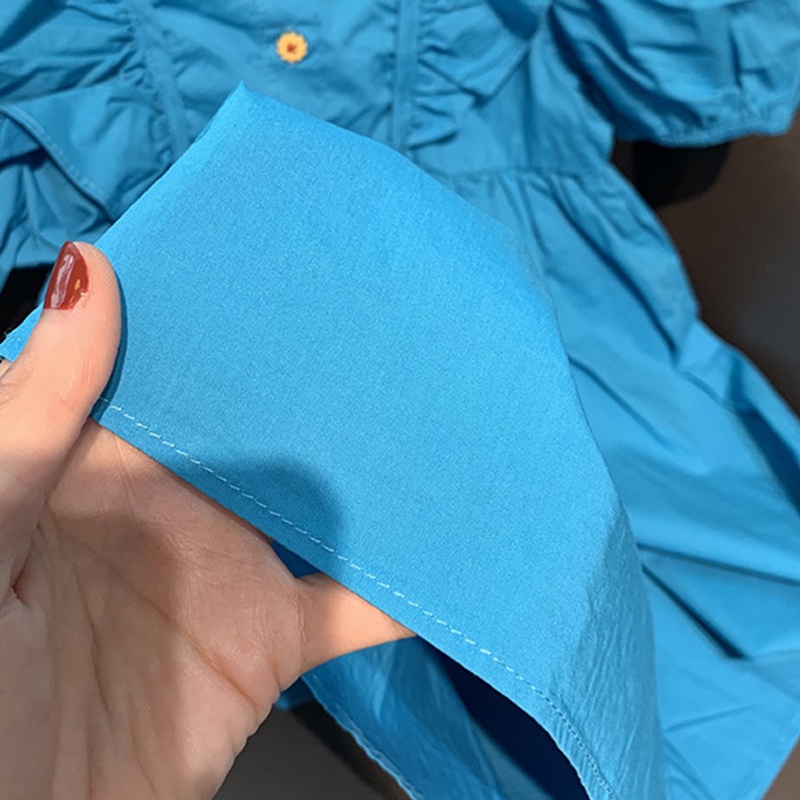 Đầm Công Chúa Mùa Hè Tay Phồng Ngắn Phong Cách Hàn Quốc Cho Bé Gái 1-7 Tuổi