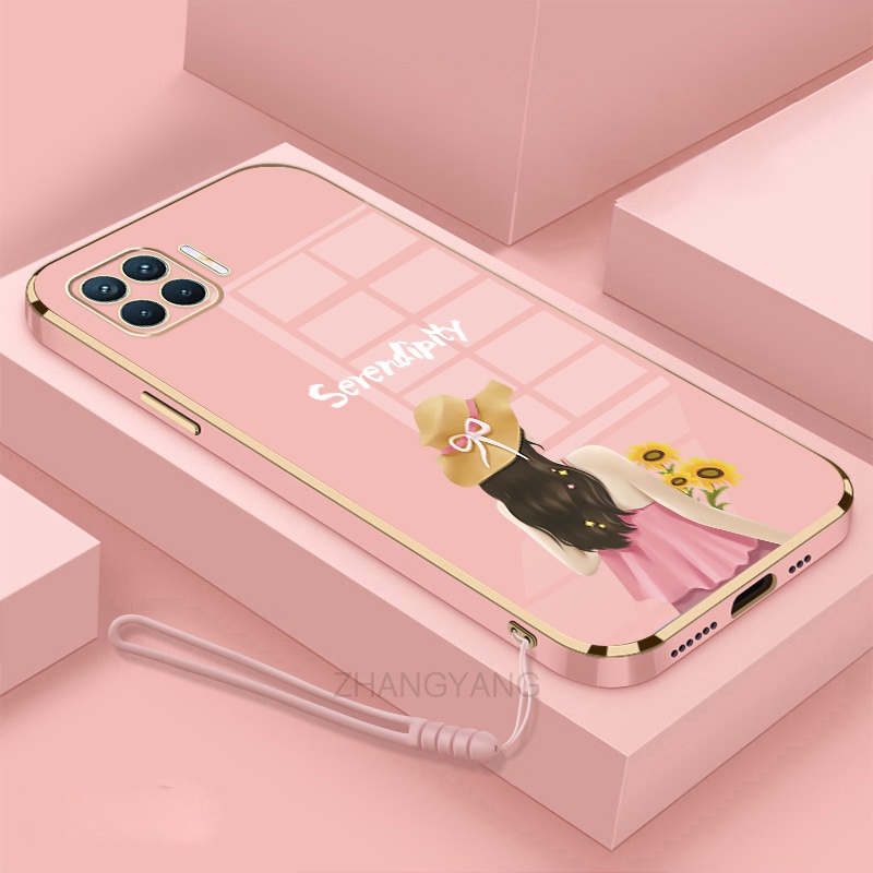 ốp lưng OPPO A93 A93S Ốp Điện Thoại TPU Silicon Viền Mạ Màu Hình Cô Gái Xinh Đẹp Cho OPPO A93 A93S