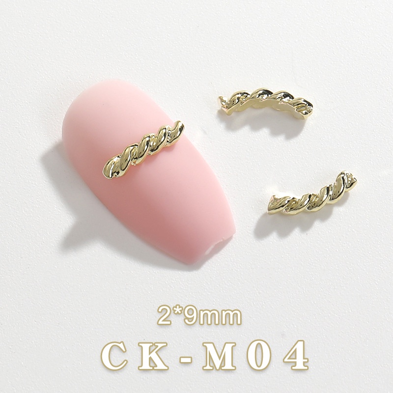 Phụ Kiện Trang Trí Móng Tay Nghệ Thuật Thắt Dây Bện Bằng Hợp Kim Thời Trang