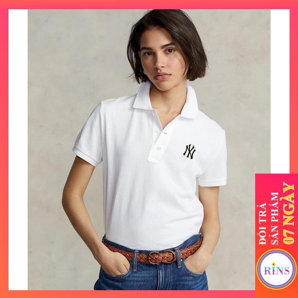 ÁO THUN CỔ TRỤ MLB TRẮNG VNXK - COTTON CÁ SẤU 100%
