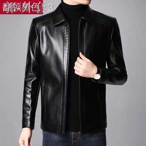 Áo Khoác Da Cừu Mềm Mại Thời Trang Xuân Thu Cho Nam Trung Niên