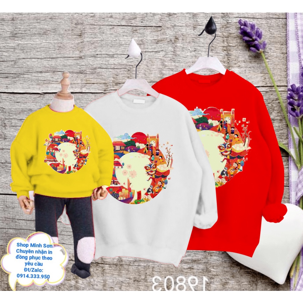 🌸🐉🌸VIDEO ÁO NỈ GIA ĐÌNH ĐI CHƠI TẾT , ÁO NỈ ĐÔI SWEATERLOẠI 1 ĐỦ MÀU ĐỦ SIZE