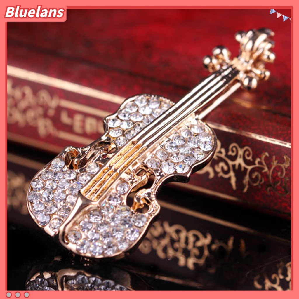 Trâm Cài Áo Hình Đàn Violin Đính Đá Lấp Lánh 48h