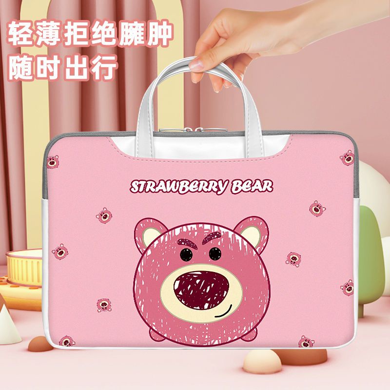 Túi Da PU Đựng Laptop 16-inch Chống Mài Mòn Họa Tiết Hoạt Hình Sức Chứa Lớn