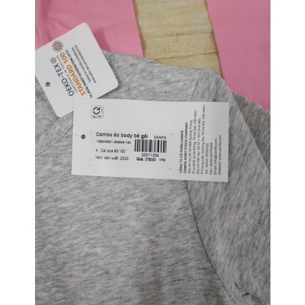 Set 2 áo body dài tay bé gái Canifa
