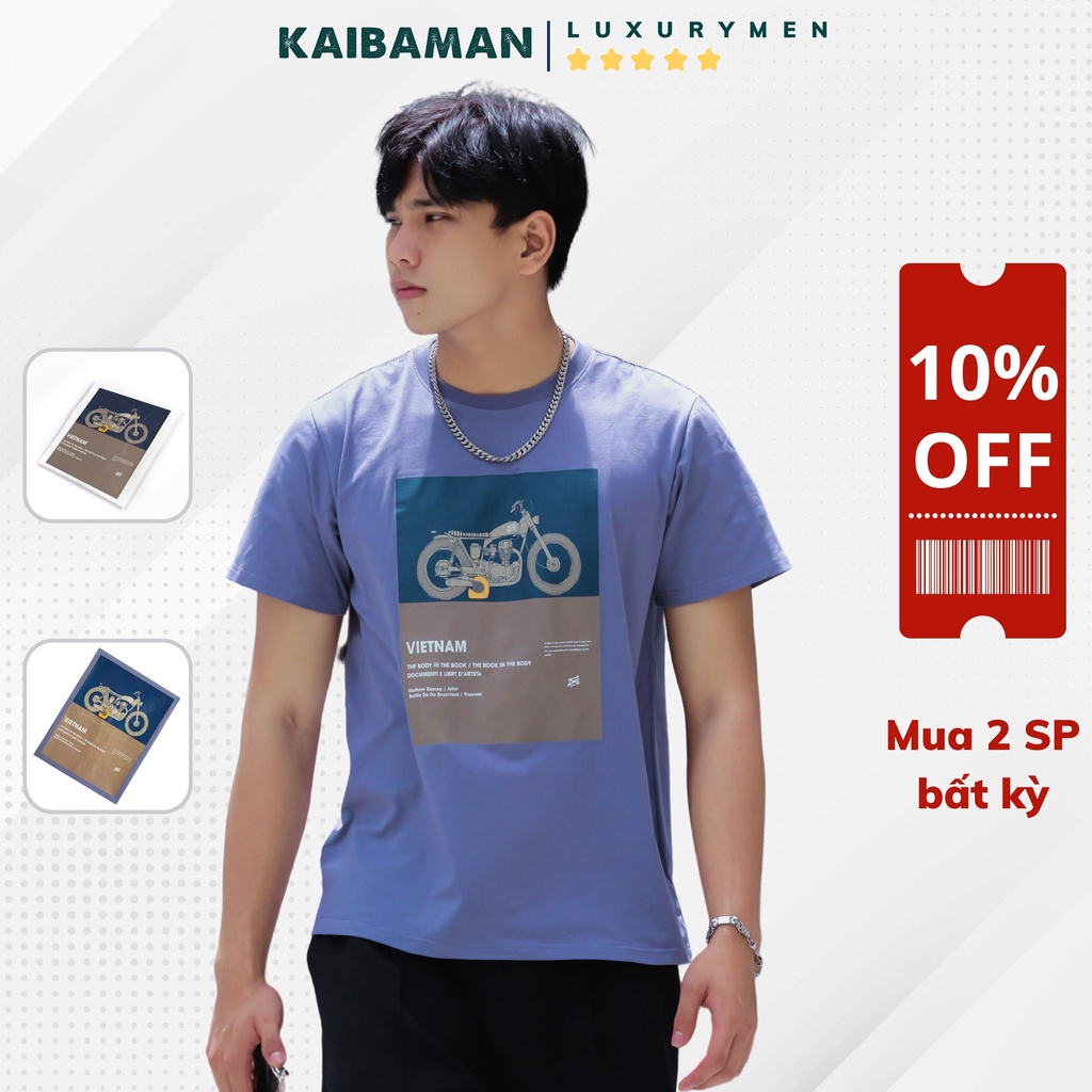 Áo thun nam cổ tròn ngắn tay, áo phông nam in hình đẹp, vải thun cotton đẹp dày dặn, thoáng mát - Kaibaman .