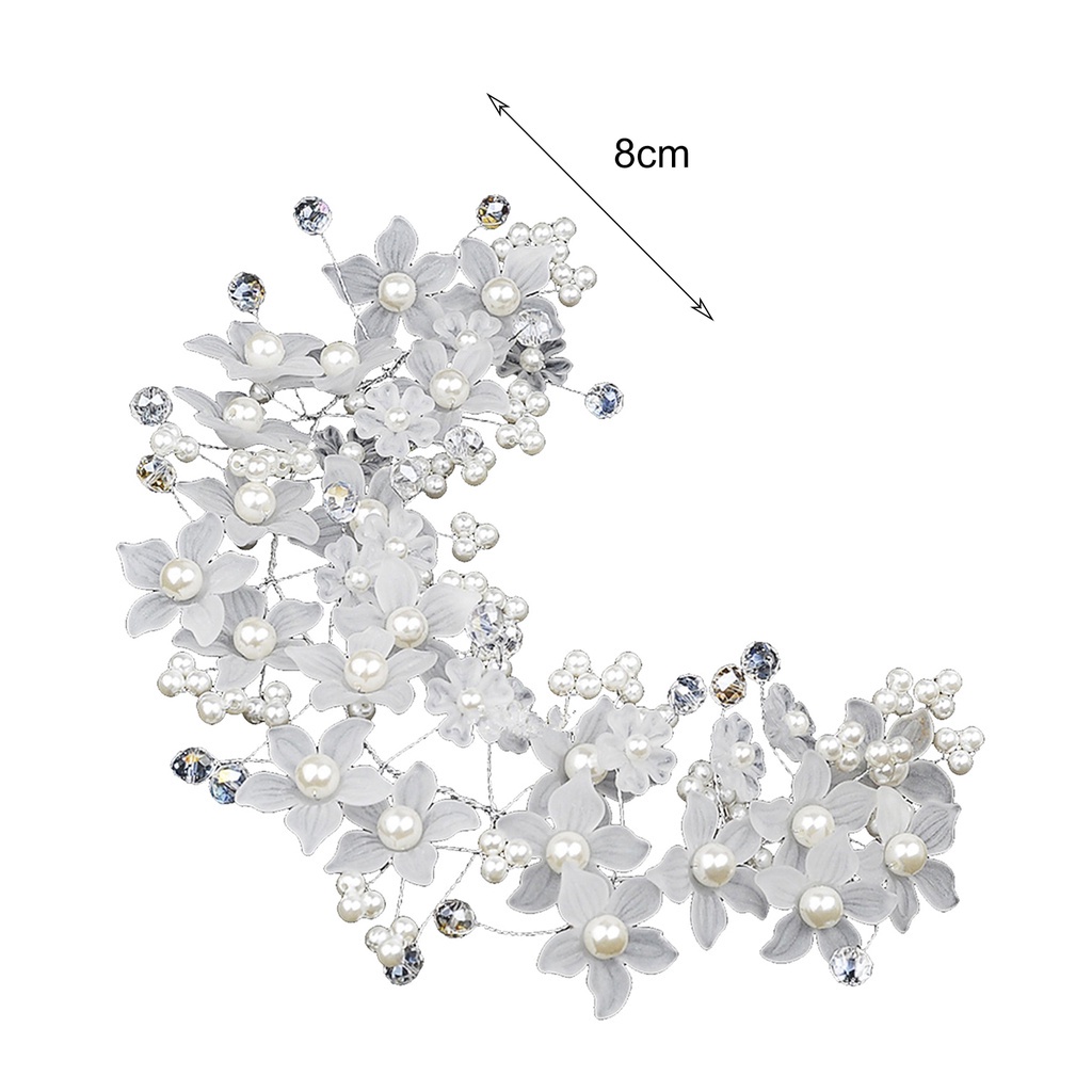 Phụ kiện băng đô cài tóc hình bông hoa có đính ngọc trai sáng lấp lánh sành điệu