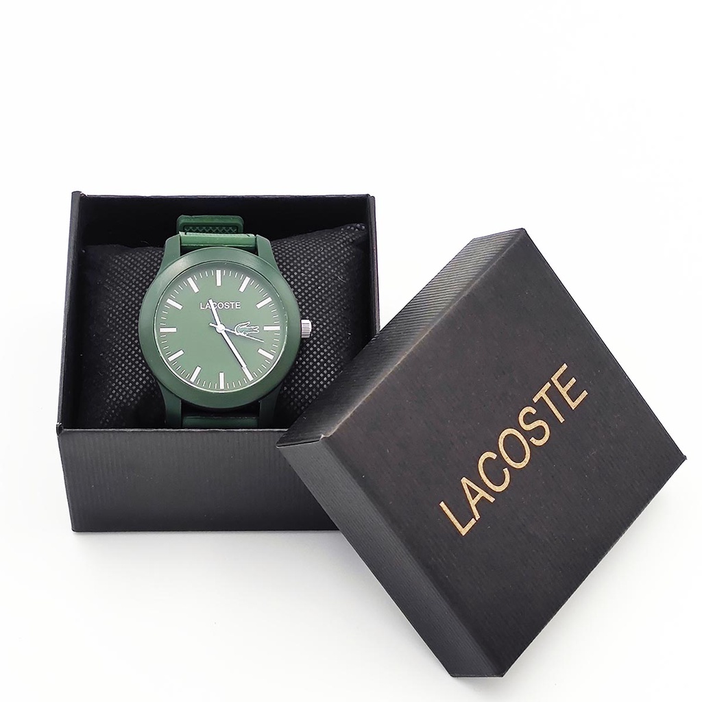 Đồng Hồ Thời Trang Lacoste Với Dây Đeo Silicon Dành Cho Nam Và Nữ Kèm Hộp Quà
