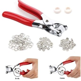 Bộ Kìm Bấm Cúc Quần Áo Đa Năng - Kìm Bấm Khuy Kim Loại Kèm 100 Cúc