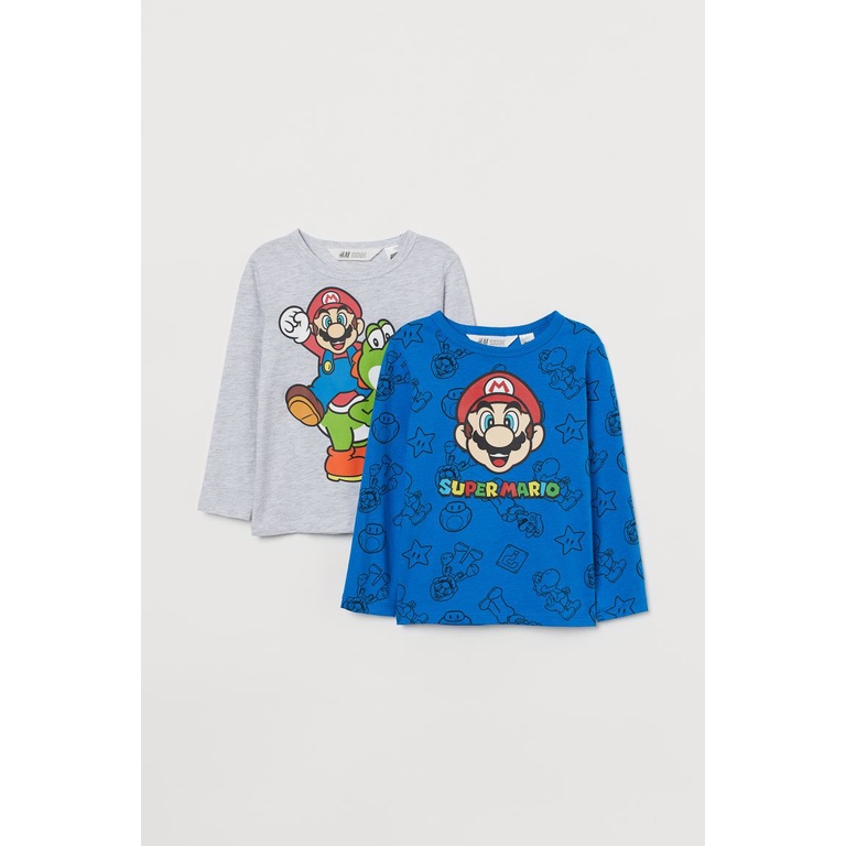 ÁO BÉ TRAI Áo HM Dài Tay Cotton In Hình Mario/Mickey/Ninjago/Spider Man 25076