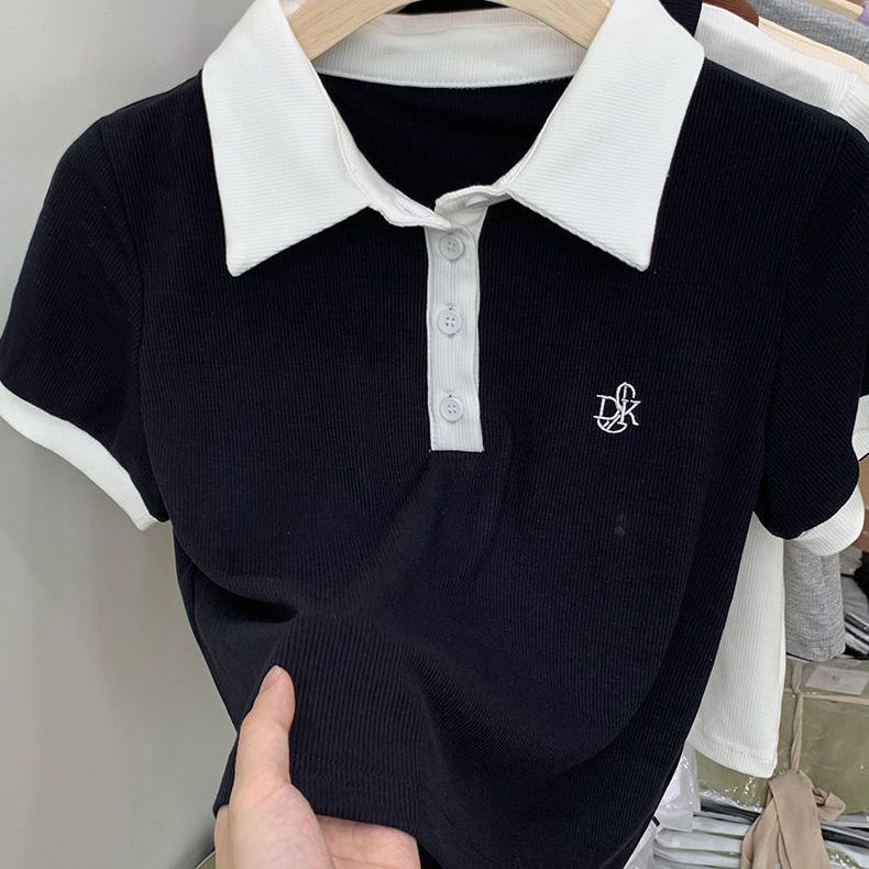 Áo Thun polo Ngắn Tay Phong Cách Preppy Cho Nữ  tao bao