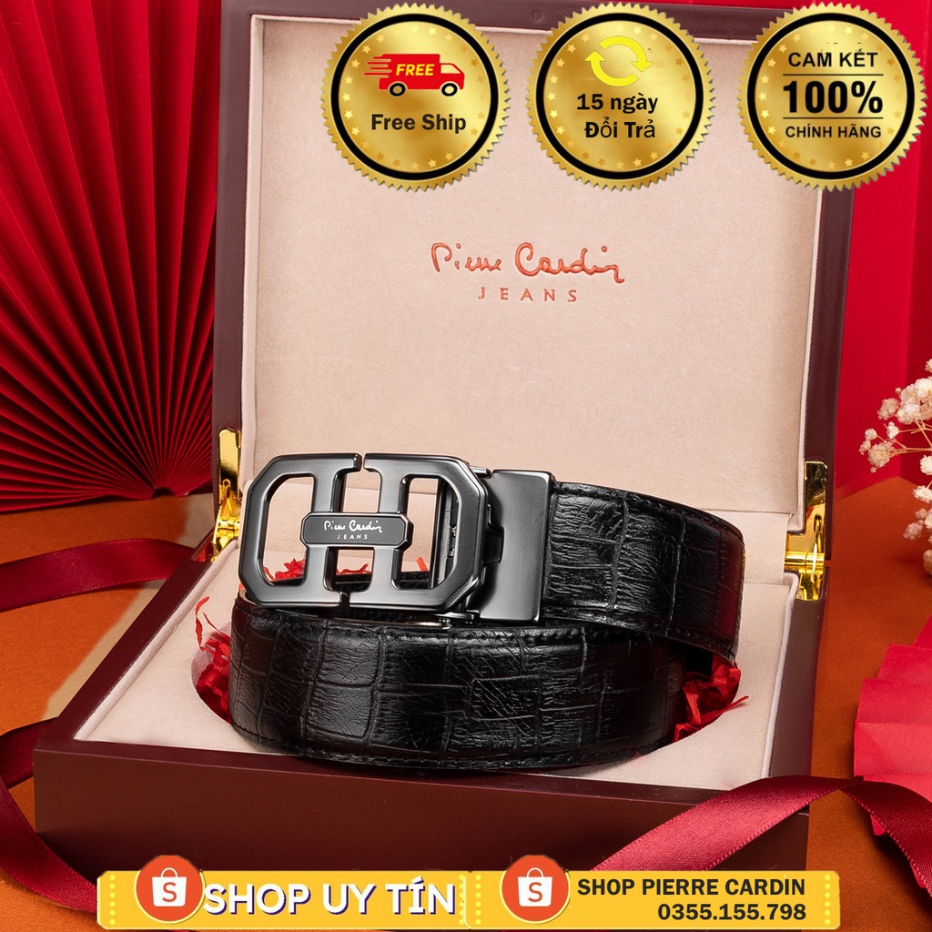Thắt lưng Pierre Cardin da bò, hộp gỗ