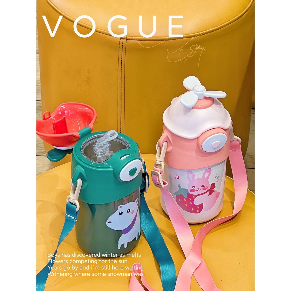 BÌNH UỐNG NƯỚC GIỮ NHIỆT NÓNG LẠNH INOX 304 DUNG TÍCH 500ML CHO BÉ