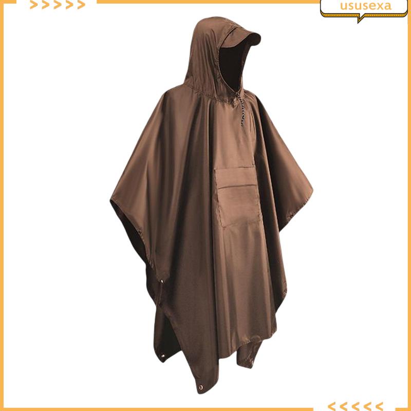 Áo Mưa Poncho Có Mũ Trùm Gọn Nhẹ Chống Nước Có Túi Cho Người Lớn