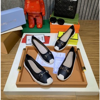 (Sẵn )Giày bệt da mềm kiểu dáng búp bế, đế cao su chống trượt,Fullbox hãng