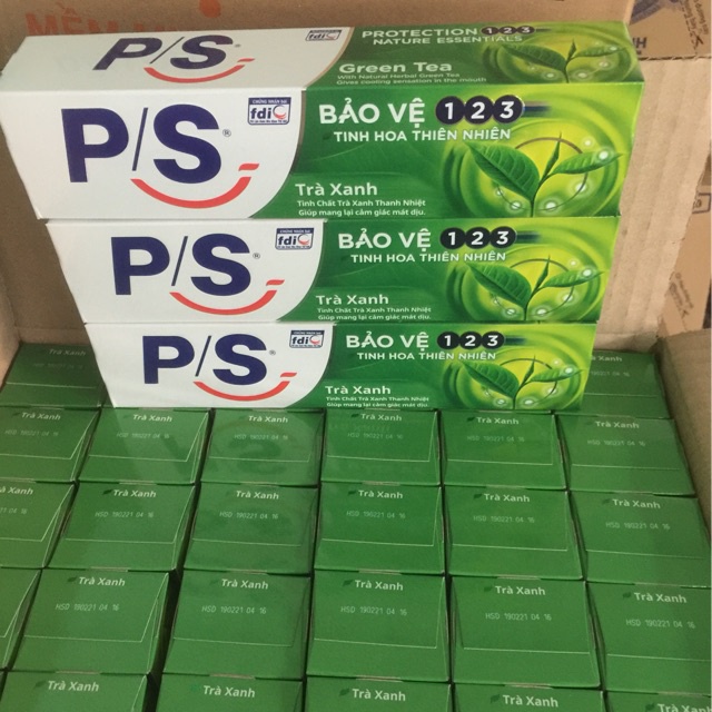 combo 2 Kem đánh răng PS bảo vệ 123 Trà Xanh 180g