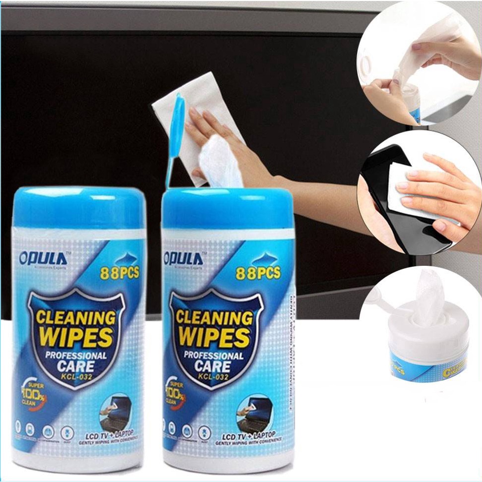Hộp 88 khăn vệ sinh màn hình laptop, macbook, máy ảnh, điện thoại Cleaning Wipes chuyên dụng sử dụng lâu dài