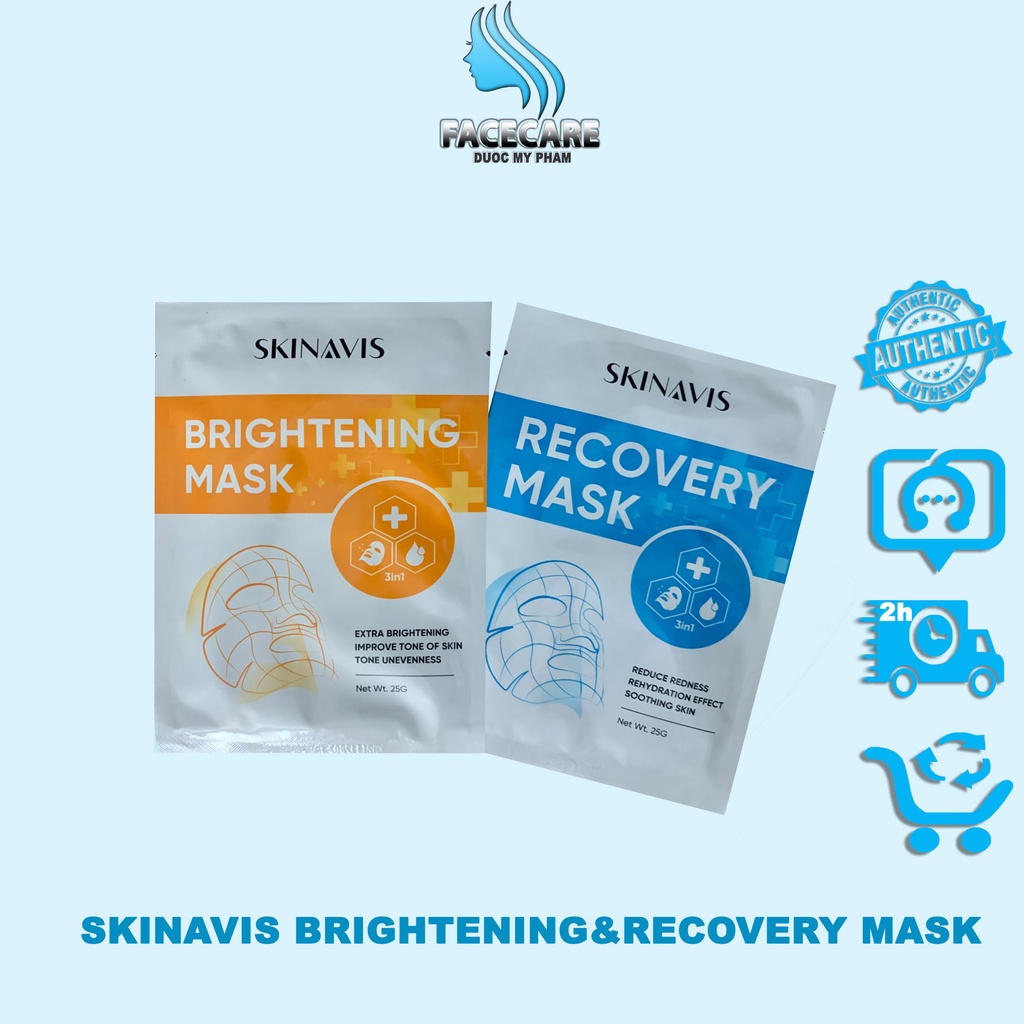 MẶT NẠ TRẮNG DA SKINAVIS BRIGHTENING MASK & MẶT NẠ PHỤC HỒI DA SKINAVIS RECOVERY MASK