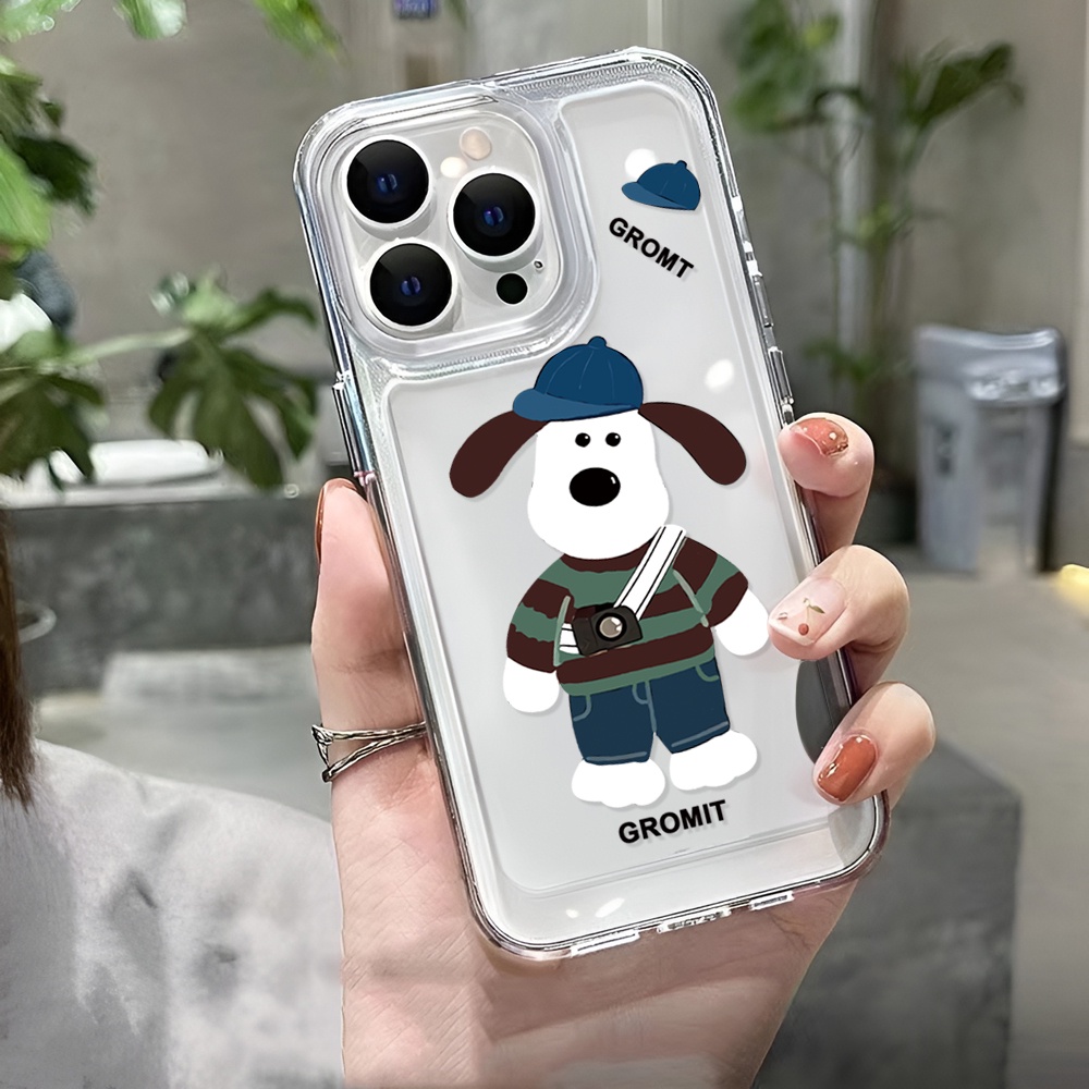 Ốp Điện Thoại Trong Suốt Hình Chú Chó Gromit Cho iphone 14ProMax 14Plus 13 11 12 7Plus X XR XS Max 8 7