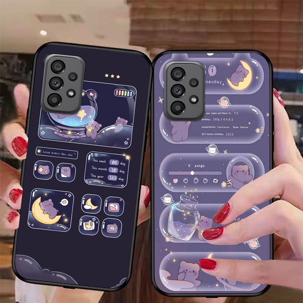 Ốp lưng điện thoại Samsung a33 5G / a53 5G / a73 5G / a13 4G / a23 4G bộ gấu tím may mắn