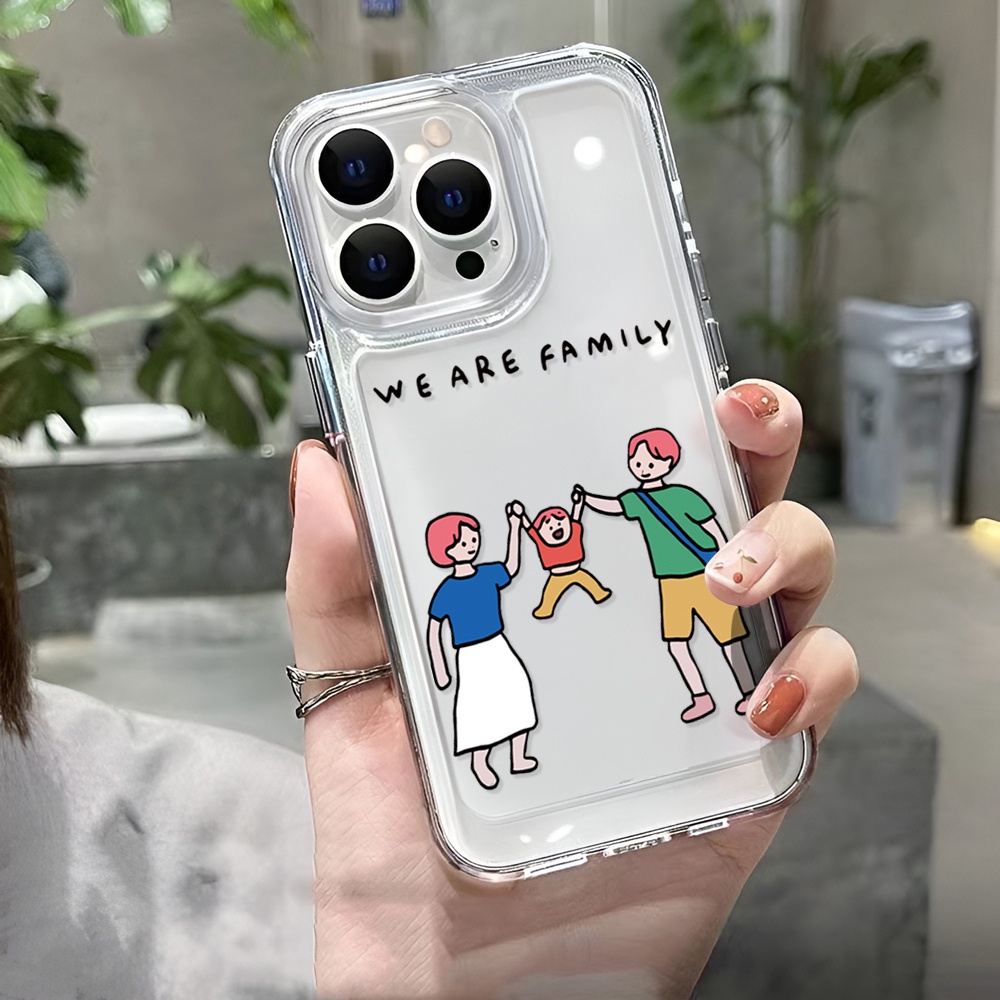 Ốp Điện Thoại Trong Suốt Hình Gia Đình Không Gian Cho iphone 14 Pro Max 14 Plus 13 11 12 7Plus X XR XS Max