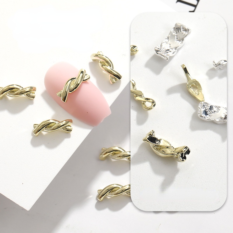 Phụ Kiện Trang Trí Móng Tay Nghệ Thuật Thắt Dây Bện Bằng Hợp Kim Thời Trang