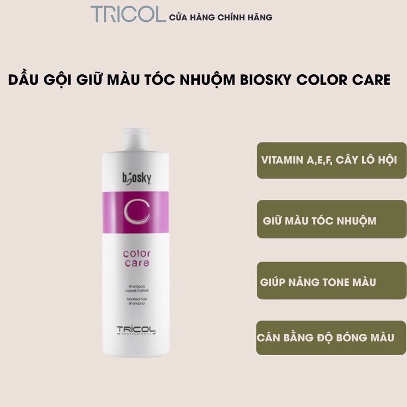 Dầu gội chăm sóc và giữ màu cho tóc nhuộm Tricol Biosky Color Care Shampoo