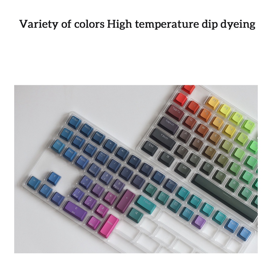 【JKDK】Prism PBT keycaps  font transmits light OEM profile   gradient color keycap backlight