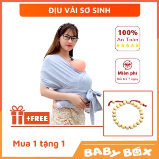 Địu em bé - địu vải Moby cho bé sơ sinh có khóa điều chỉnh size và đai trợ lực - BabyBox